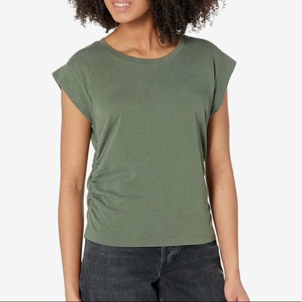 Madewell Side-Cinch Mustle Tee in Forest Green